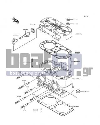 KAWASAKI - 750 SS 1994 - Engine/Transmission - Cylinder Head/Cylinder - 92005-3711 - FITTING