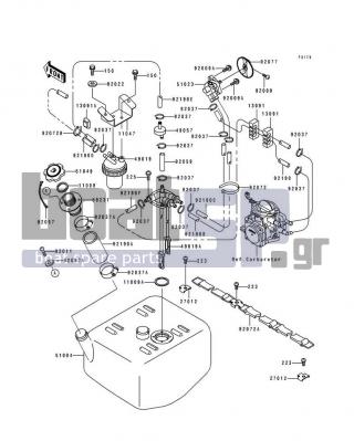 KAWASAKI - 750 SS 1994 - Body Parts - Fuel Tank - 92022-3710 - WASHER,6.5X20X1.5