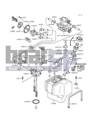 KAWASAKI - SC 1994 - Body Parts - Fuel Tank - 92037-3009 - CLAMP