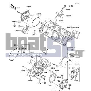 KAWASAKI - STX-15F 2012 - Engine/Transmission - Engine Cover(s) - 14091-3749 - COVER,COUPLING