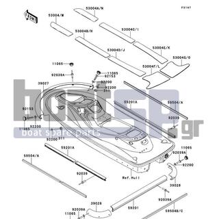KAWASAKI - STX-15F 2012 - Body Parts - Pads - 53004-3902 - MAT,DECK,FR,RH