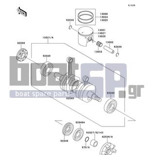 KAWASAKI - X2 1994 - Κινητήρας/Κιβώτιο Ταχυτήτων - Crankshaft/Piston(s) - 13027-3709 - PISTON-ENGINE LL,O/S 1.00