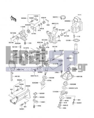 KAWASAKI - X2 1994 - Body Parts - Handle Pole - 311R0600 - NUT-HEX,6MM