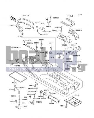 KAWASAKI - X2 1994 - Frame - Hull - 59351-3709-8C - DECK,RH,JET WHITE