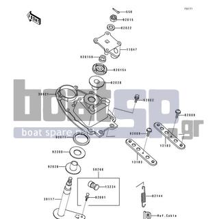 KAWASAKI - XIR 1994 - Body Parts - Handle Pole - 92015-3827 - NUT,STEERING,LOCK,20MM