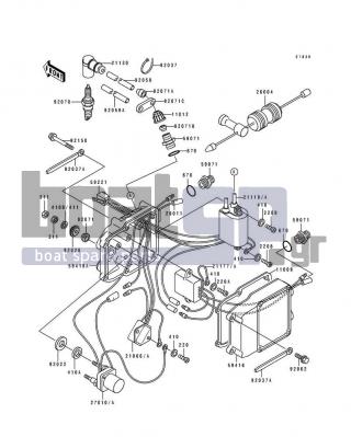 KAWASAKI - 550 SX 1993 - Frame - Ignition System - 92059-2153 - TUBE,7.5X10X250