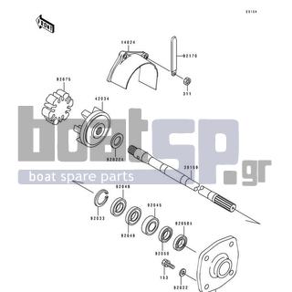 KAWASAKI - 650 SX 1993 - Engine/Transmission - Drive Shaft - 92170-3705 - CLAMP