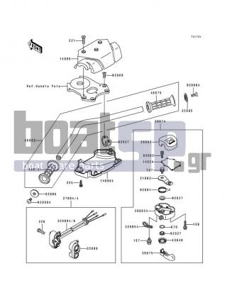 KAWASAKI - 650 SX 1993 - Body Parts - Handlebar(KAW64651 91&NAMI.) - 21083-3701 - ARM,THROTTLE LEVER