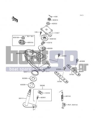 KAWASAKI - 750 SS 1993 - Body Parts - Handle Pole - 92015-3827 - NUT,STEERING,LOCK,20MM