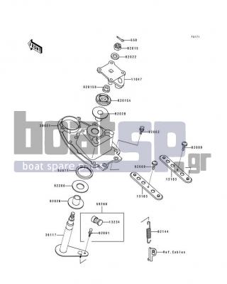 KAWASAKI - SUPER SPORT XI 1993 - Body Parts - Handle Pole(JH750-B1) - 92015-3805 - NUT,CASTLE,14MM