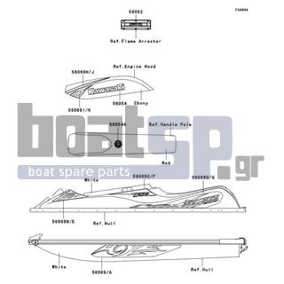 KAWASAKI - 800 SX-R 2011 - Body Parts - Decals(White)(US)