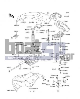 KAWASAKI - 800 SX-R 2011 - Body Parts - Handle Pole - 92200-3725 - WASHER,20.5X80X3