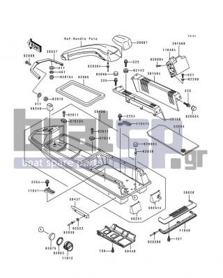 KAWASAKI - 550 SX 1992 - Frame - Hull - 59251-3006-8C - HULL,LH,EXTENSION,JET WHITE