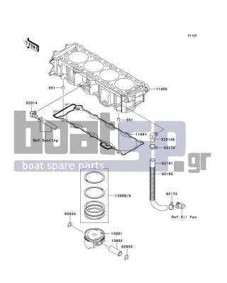 KAWASAKI - STX-15F 2011 - Engine/Transmission - Cylinder/Piston(s) - 13002-3709 - PIN-PISTON