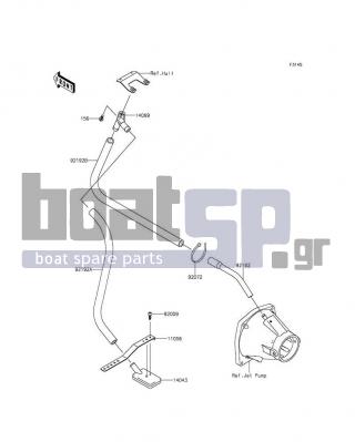 KAWASAKI - JET SKIΒ® ULTRAΒ® 310X 2016 - Body Parts - Bilge System - 92192-3826 - TUBE,BREATHER-HULL