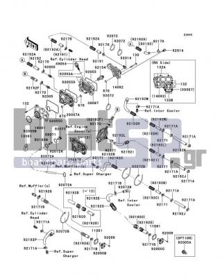KAWASAKI - ULTRA 300LX 2011 - Engine/Transmission - Cooling - 92192-3798 - TUBE,12X19X55&620