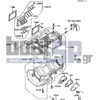 KAWASAKI - JET MATE 1992 - Κινητήρας/Κιβώτιο Ταχυτήτων - Crankcase - 92002-3717 - BOLT,6X45