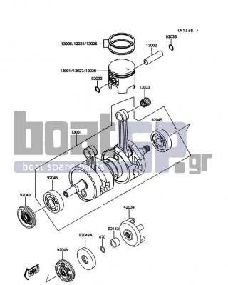 KAWASAKI - JET MATE 1992 - Κινητήρας/Κιβώτιο Ταχυτήτων - Crankshaft/Piston - 92027-3713 - COLLAR