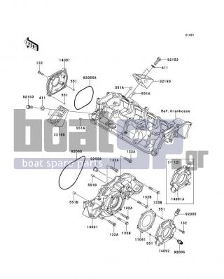 KAWASAKI - ULTRA 300LX 2011 - Κινητήρας/Κιβώτιο Ταχυτήτων - Engine Cover(s) - 132BD0860 - BOLT-FLANGED-SMALL,8X60