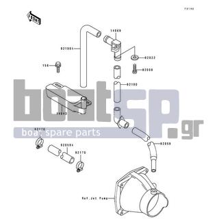 KAWASAKI - SC 1992 - Body Parts - Bilge System - 92059-3868 - TUBE,HULL-NOZZLE