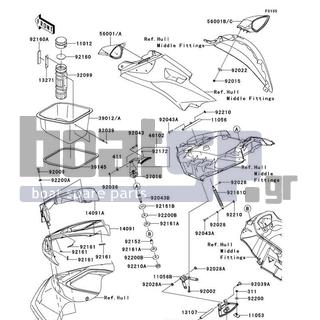 KAWASAKI - ULTRA 300LX 2011 - Frame - Hull Front Fittings - 32099-3769 - CASE,FIRE EXTINGUISHER