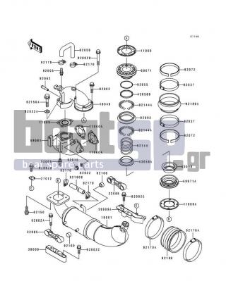 KAWASAKI - SC 1992 - Exhaust - Muffler(s) - 92144-3726 - SPRING