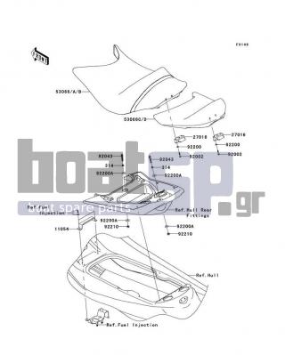 KAWASAKI - ULTRA 300LX 2011 - Body Parts - Seat - 27016-3758 - LOCK-ASSY,SEAT,FR&RR
