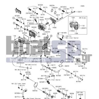 KAWASAKI - JET SKIΒ® ULTRAΒ® 310X 2016 - Engine/Transmission - Cooling - 14091-3755 - COVER,INSIDE