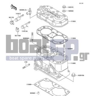 KAWASAKI - X2 1992 - Engine/Transmission - Cylinder Head/Cylinder