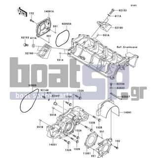 KAWASAKI - ULTRA LX 2011 - Κινητήρας/Κιβώτιο Ταχυτήτων - Engine Cover(s) - 132BD0860 - BOLT-FLANGED-SMALL,8X60