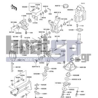 KAWASAKI - X2 1992 - Body Parts - Handle Pole - 11046-3848 - BRACKET,TILT NOZZLE