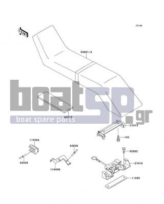 KAWASAKI - X2 1992 - Body Parts - Seat - 11045-3704 - BRACKET,SEAT LOCK