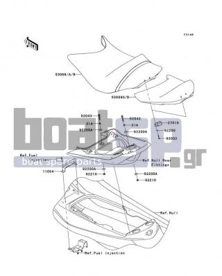 KAWASAKI - ULTRA LX 2011 - Body Parts - Seat - 27016-3758 - LOCK-ASSY,SEAT,FR&RR