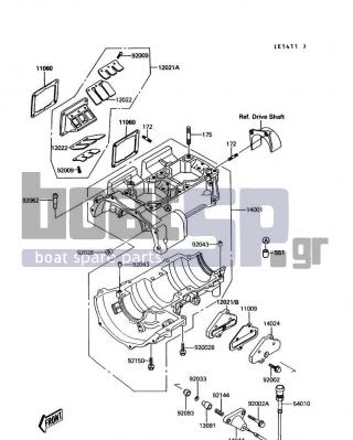 KAWASAKI - JET MATE 1991 - Engine/Transmission - Crankcase