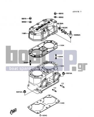 KAWASAKI - JET MATE 1991 - Engine/Transmission - Cylinder Head/Cylinder