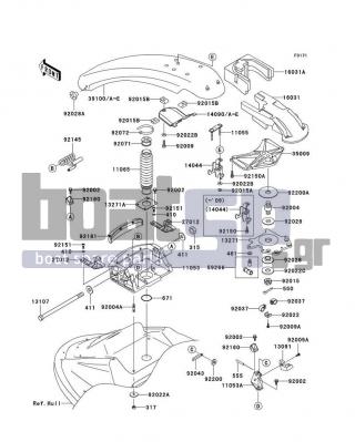 KAWASAKI - 800 SX-R 2010 - Body Parts - Handle Pole - 11065-3726 - CAP