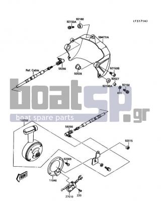 KAWASAKI - JET MATE 1991 - Body Parts - Handle Pole(Reverse)