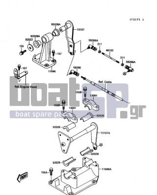 KAWASAKI - JET MATE 1991 - Body Parts - Handle Pole(Steering)