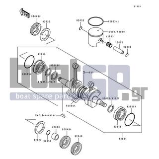 KAWASAKI - JS440 1991 - Engine/Transmission - Crankshaft/Piston