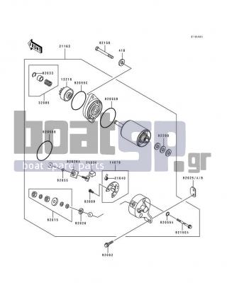 KAWASAKI - JS440 1991 - Electrical - Starter Motor(TC440B-054871&NAMI.) - 92026-3705 - SPACER,TERMINAL,IN