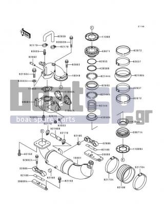 KAWASAKI - TS 1991 - Exhaust - Muffler(s) - 11060-3721 - GASKET,EXHAUST PIPE