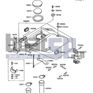 KAWASAKI - 650 SX 1990 - Engine/Transmission - Engine Hood - 14024-3748 - COVER