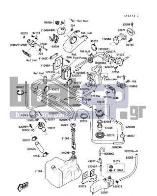 KAWASAKI - 650 SX 1990 - Body Parts - Fuel Tank - 53009-3706 - HINGE