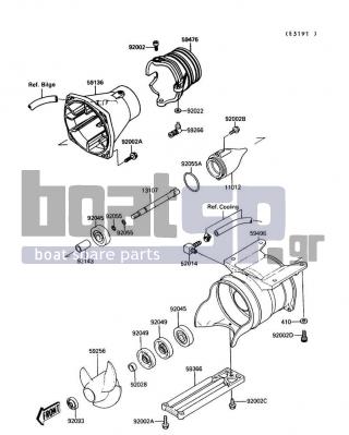 KAWASAKI - 650 SX 1990 - Frame - Jet Pump - 52014-3002 - ELBOW