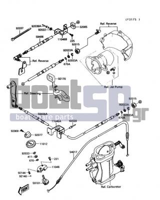 KAWASAKI - JET MATE 1990 - Frame - Cables - 92039-3737 - RIVET