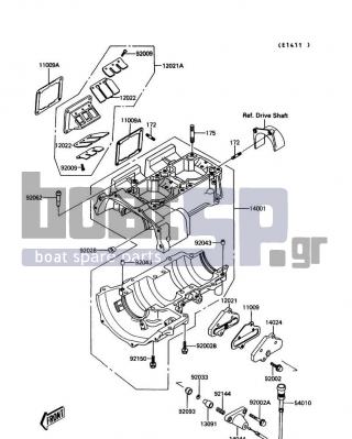 KAWASAKI - JET MATE 1990 - Κινητήρας/Κιβώτιο Ταχυτήτων - Crankcase - 92043-1037 - PIN,DOWEL,10X14