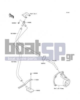 KAWASAKI - ULTRA 260LX 2010 - Body Parts - Bilge System - 92192-3753 - TUBE,HULL-NOZZLE