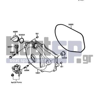 KAWASAKI - TS 1990 - Engine/Transmission - Engine Cover(s) - 43056-502 - BREATHER-BRAKE