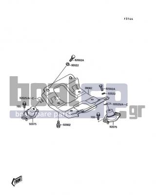 KAWASAKI - TS 1990 - Engine/Transmission - Engine Mount - 92025-3706 - SHIM,T=0.5MM