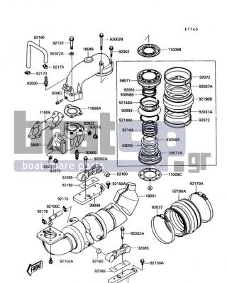 KAWASAKI - TS 1990 - Exhaust - Muffler(s) - 92062-3705 - NOZZLE